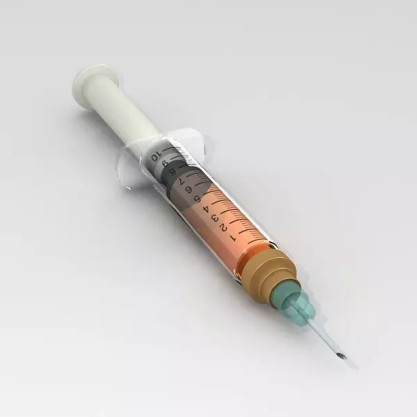 Syringe injection 3D model