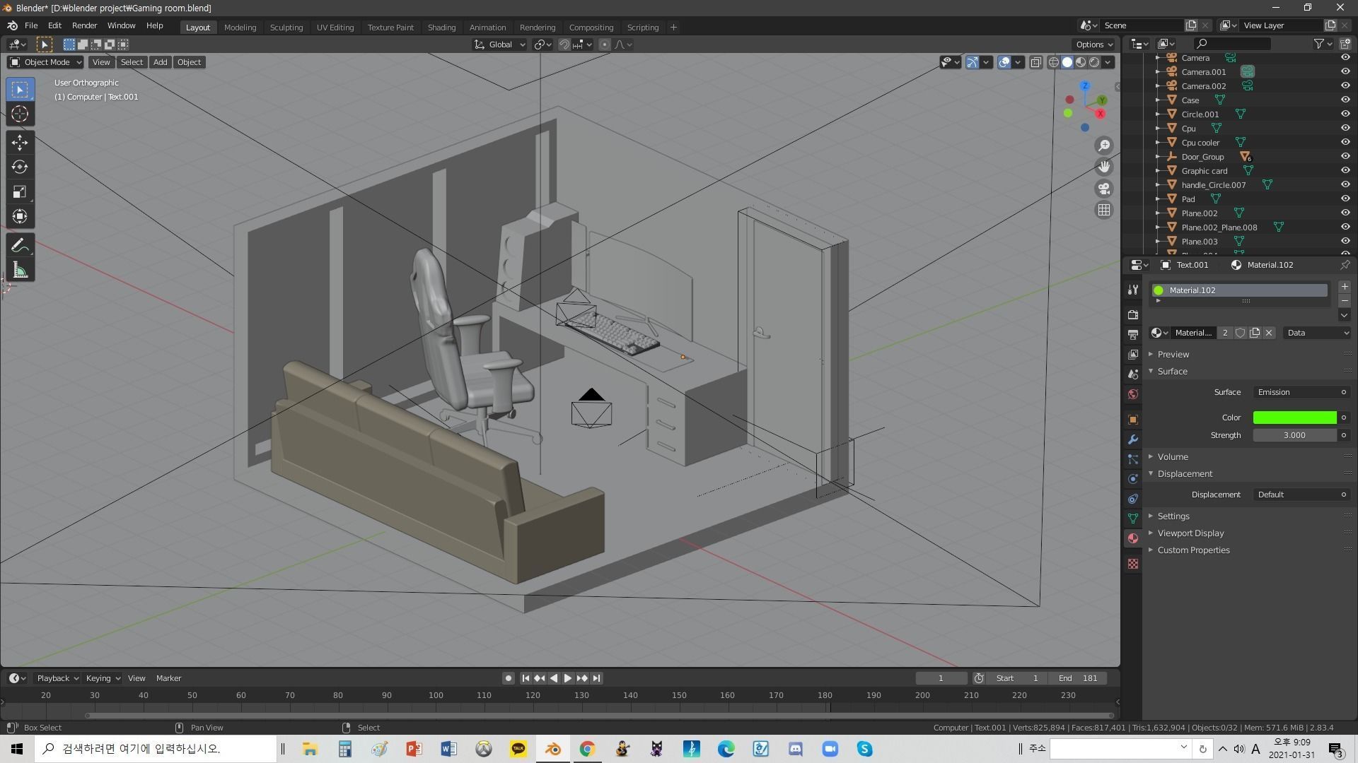 Gaming Room 3D model_7