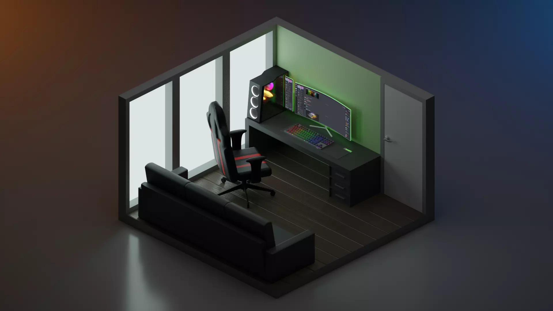 Gaming Room 3D model_0