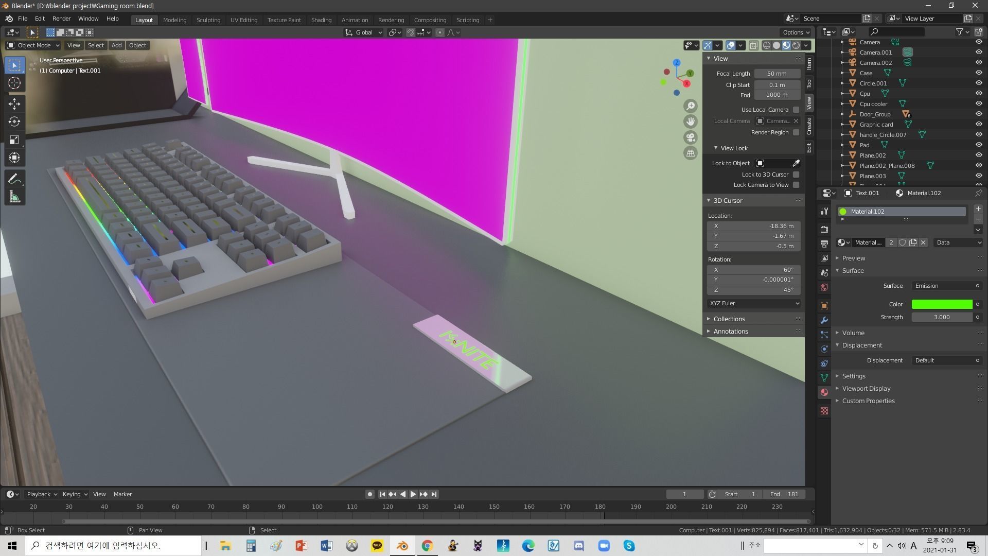 Gaming Room 3D model_3