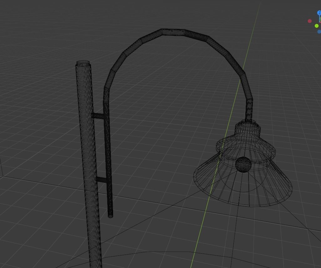 Modern lamp Low-poly 3D model_1