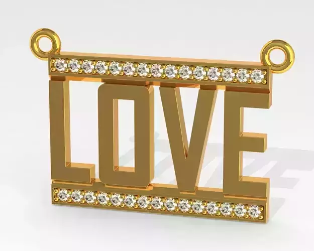 Small Love pendant and charm