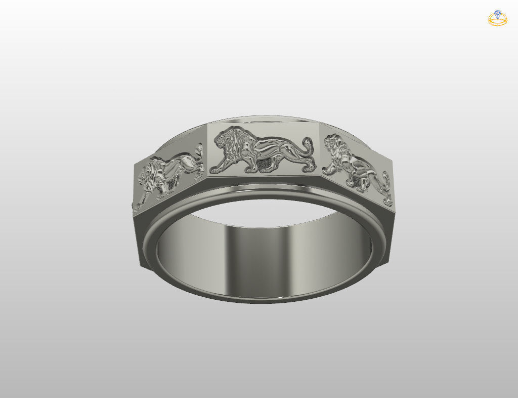 Ring lion 3D print model_25
