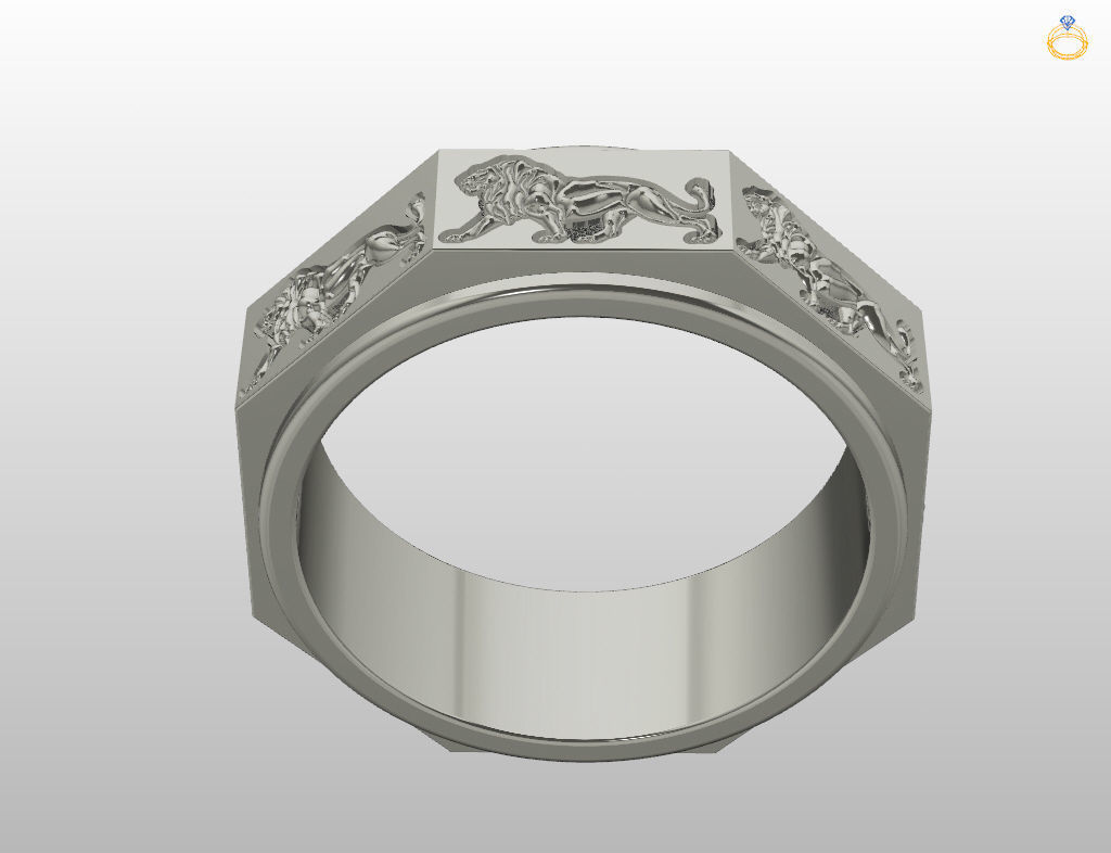 Ring lion 3D print model_16