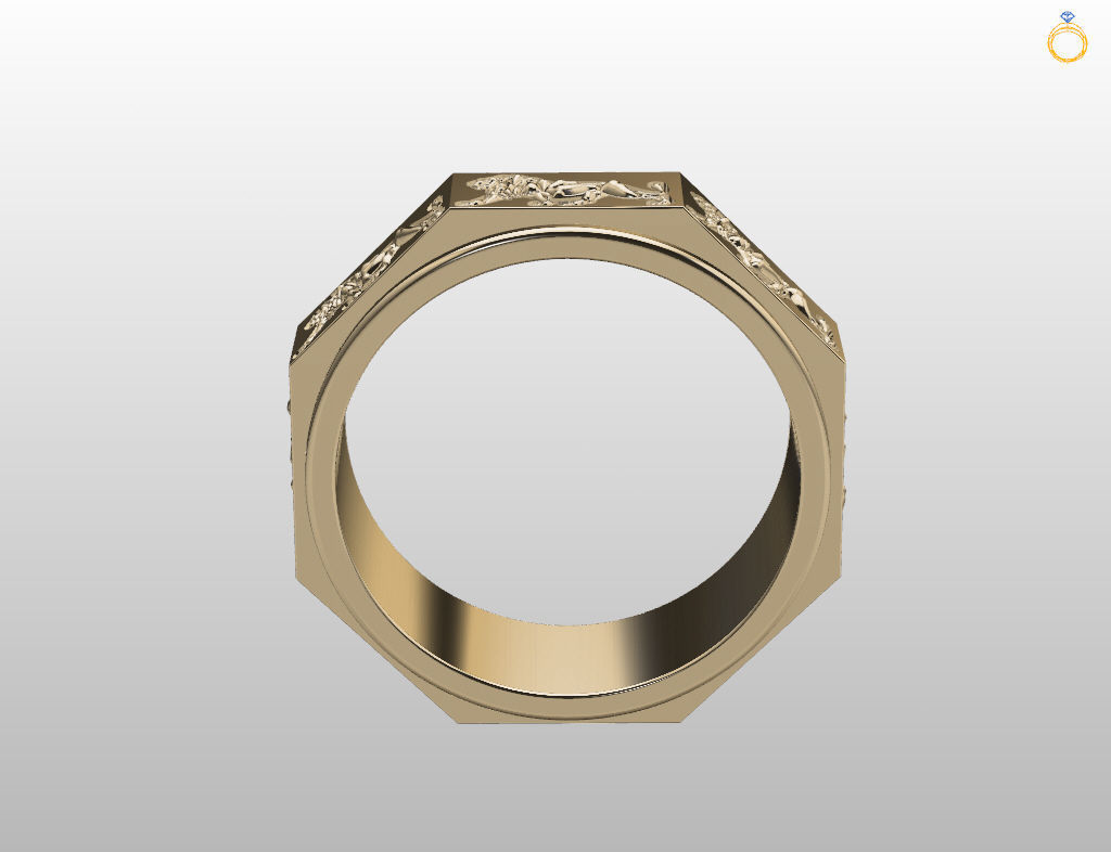 Ring lion 3D print model_8