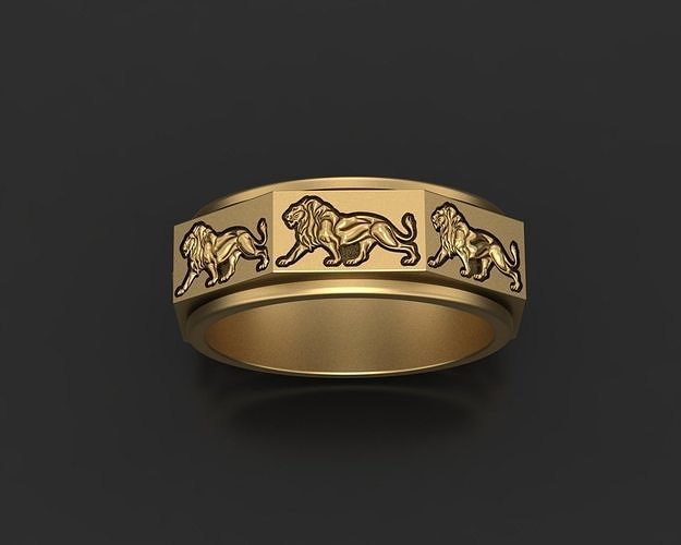 Ring lion 3D print model