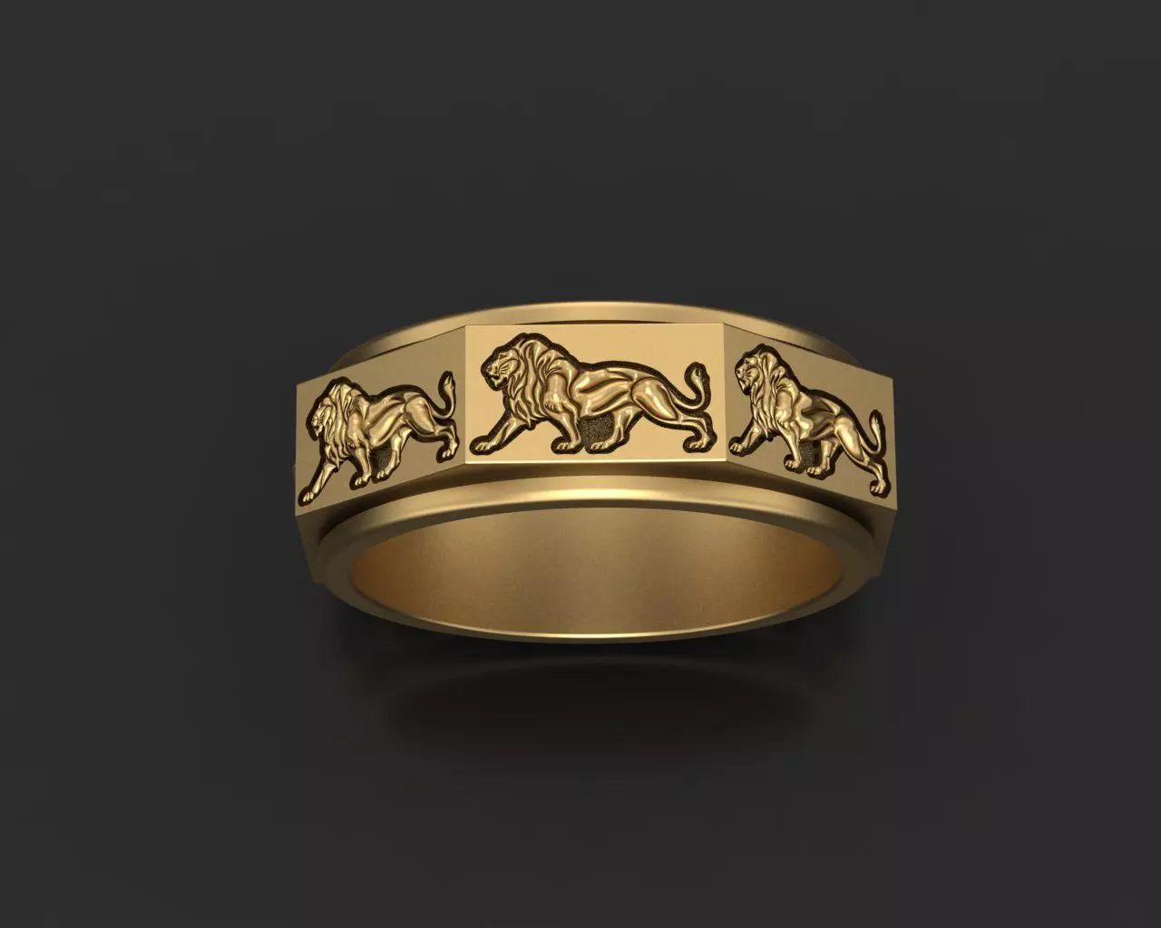 Ring lion 3D print model_0