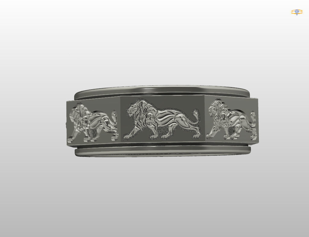 Ring lion 3D print model_15