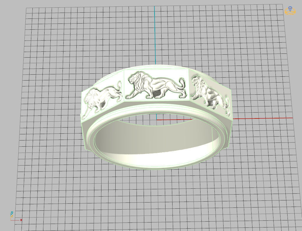 Ring lion 3D print model_12
