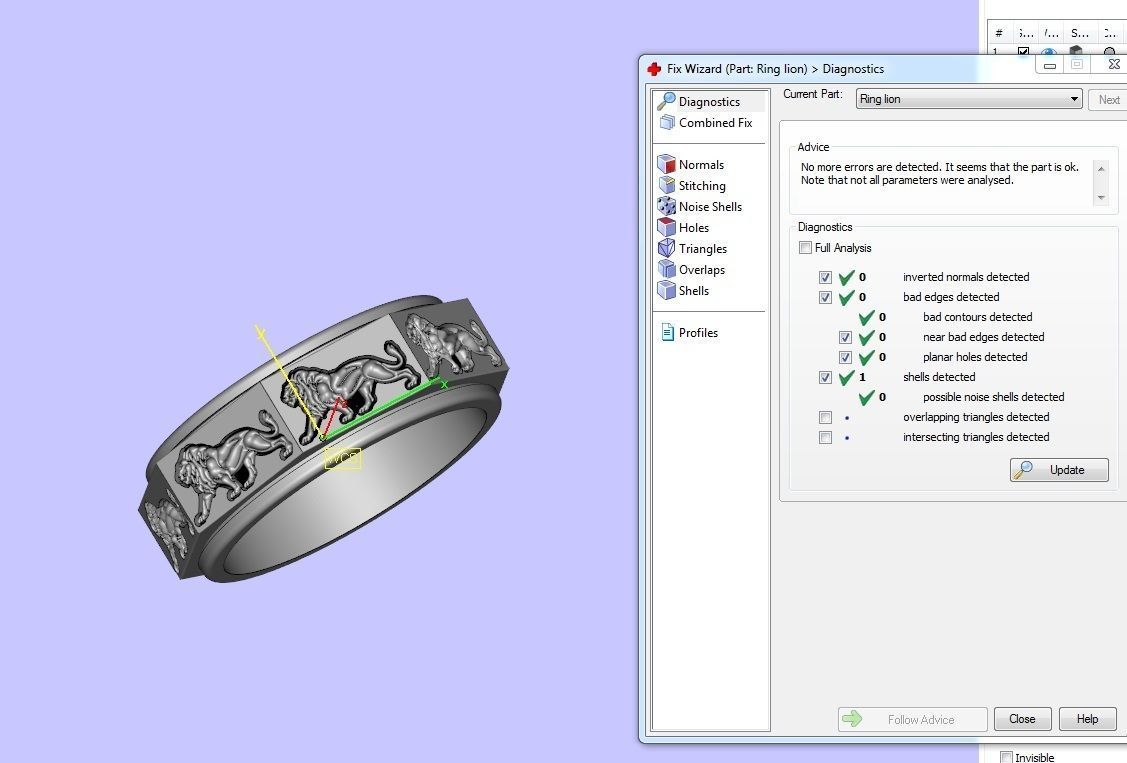 Ring lion 3D print model_4