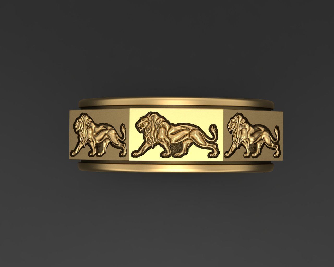 Ring lion 3D print model_1