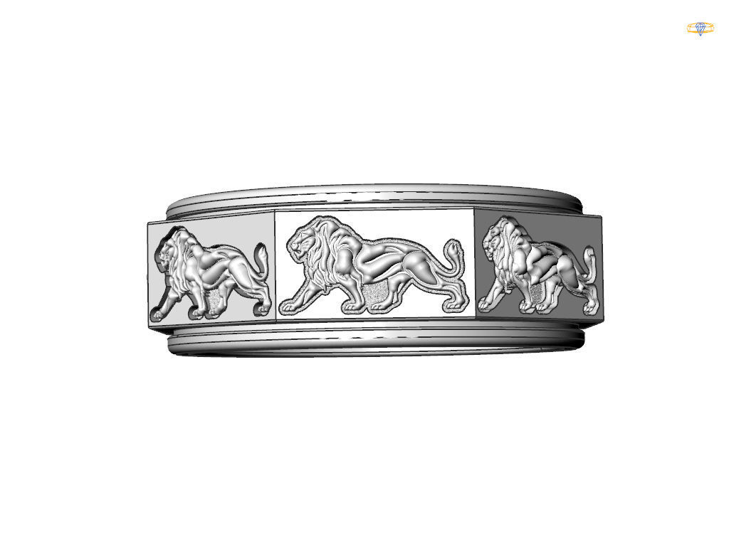 Ring lion 3D print model_21
