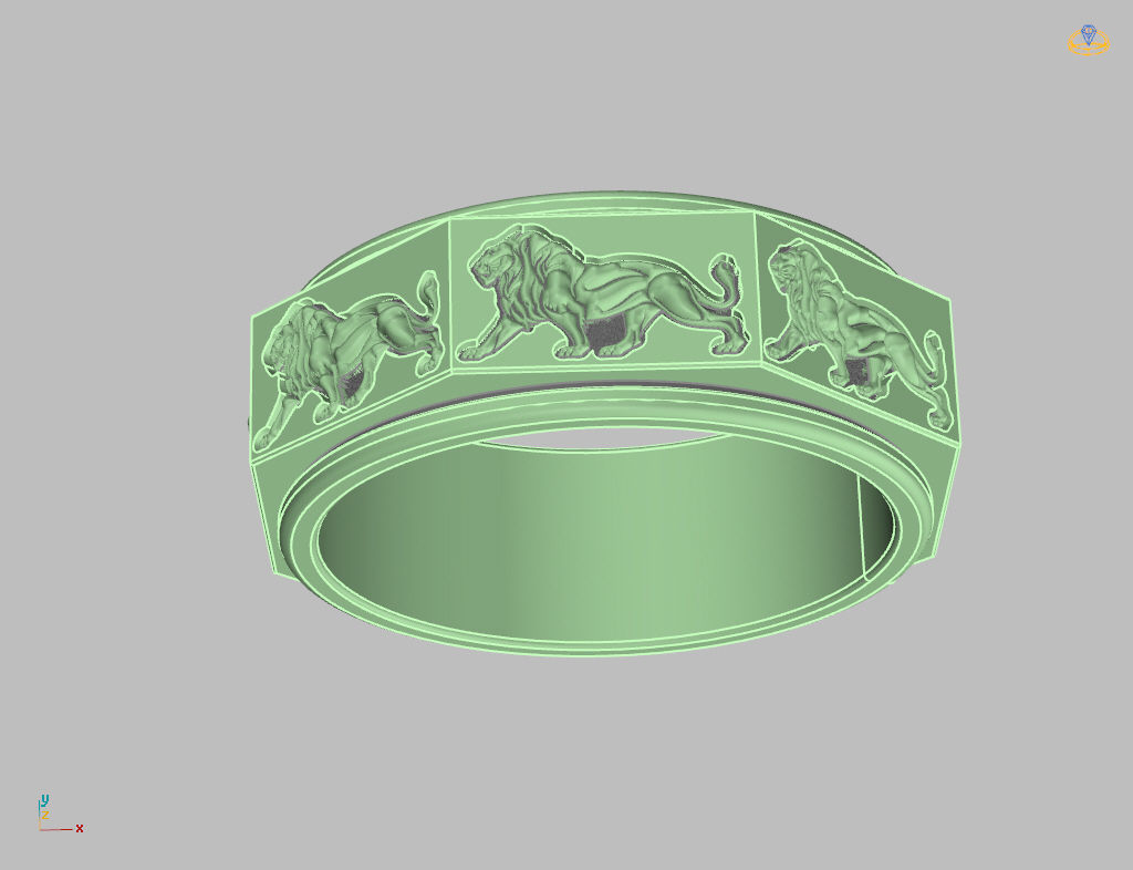 Ring lion 3D print model_20