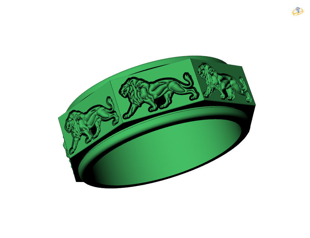 Ring lion 3D print model_27