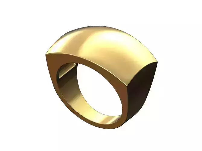 Large rectangular statement dome signet ring 3D print model