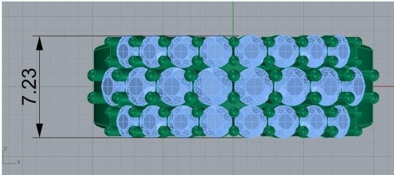 3 row diamond ring 216 3D print model_1