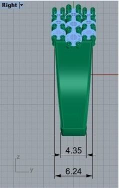 3 row diamond ring 216 3D print model_3