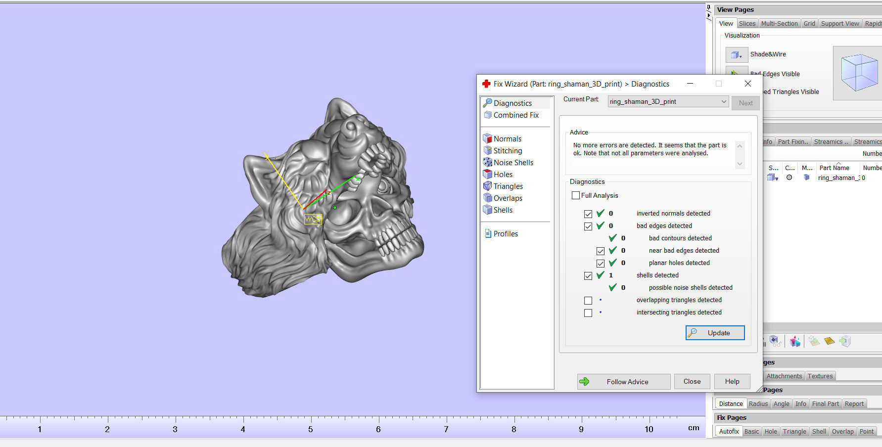 Biker ring skull and wolf 3D print model 3D print model_15