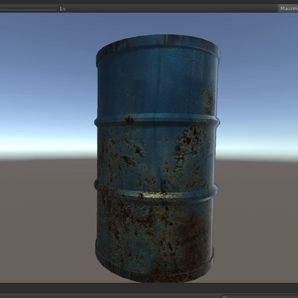 Barrel in middle of field Low-poly 3D model_8