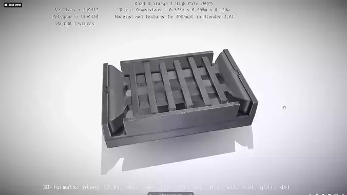Road Drainage 1 High-Poly WIP 3D model