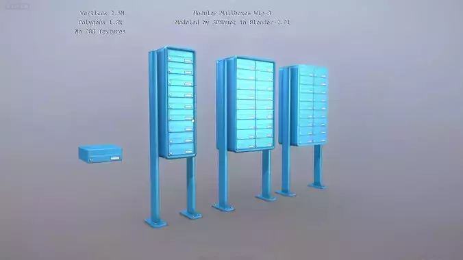 Modular Mailboxes Wip-3 3D model