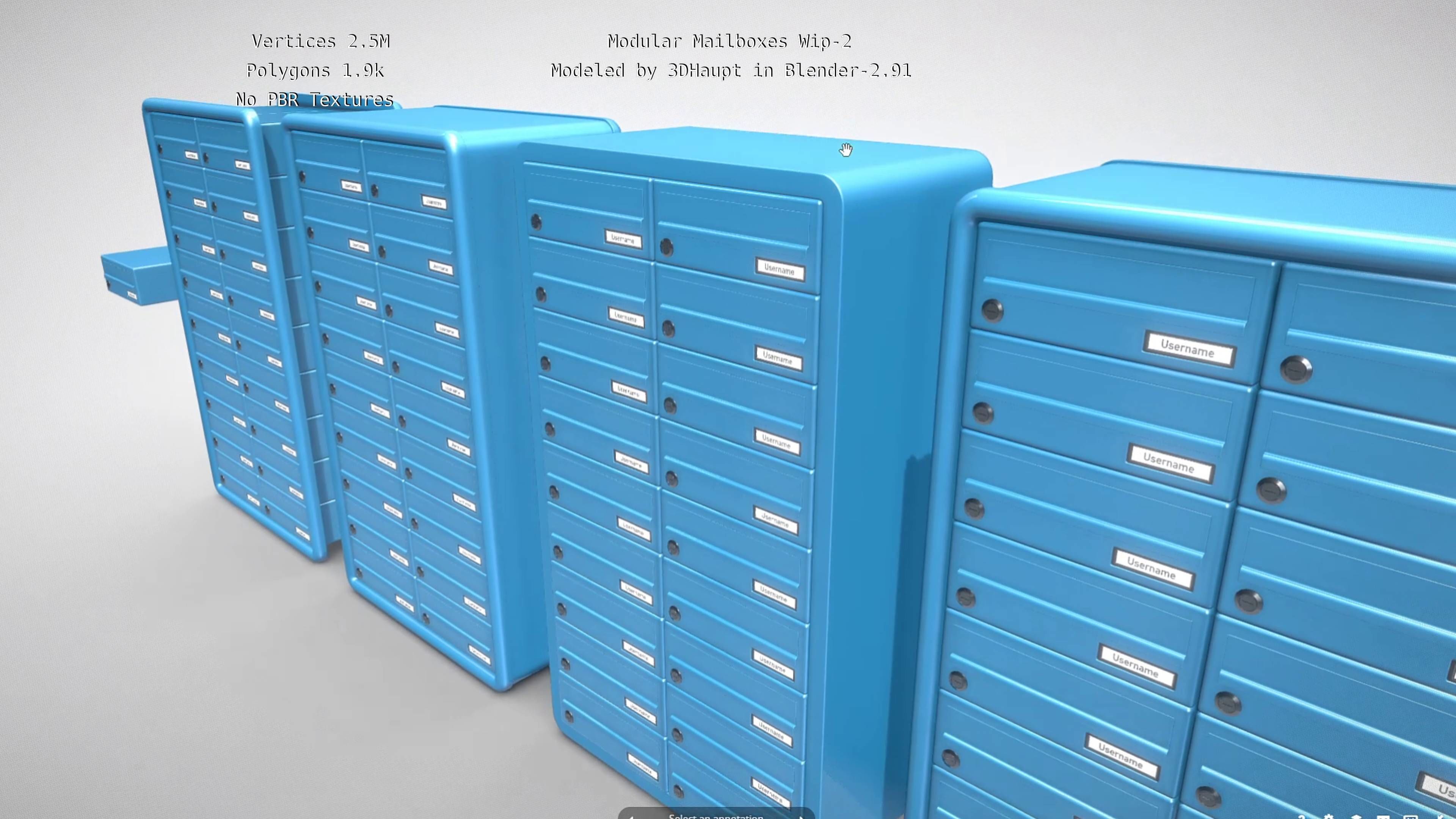 Modular Mailboxes Wip-2  3D model_79