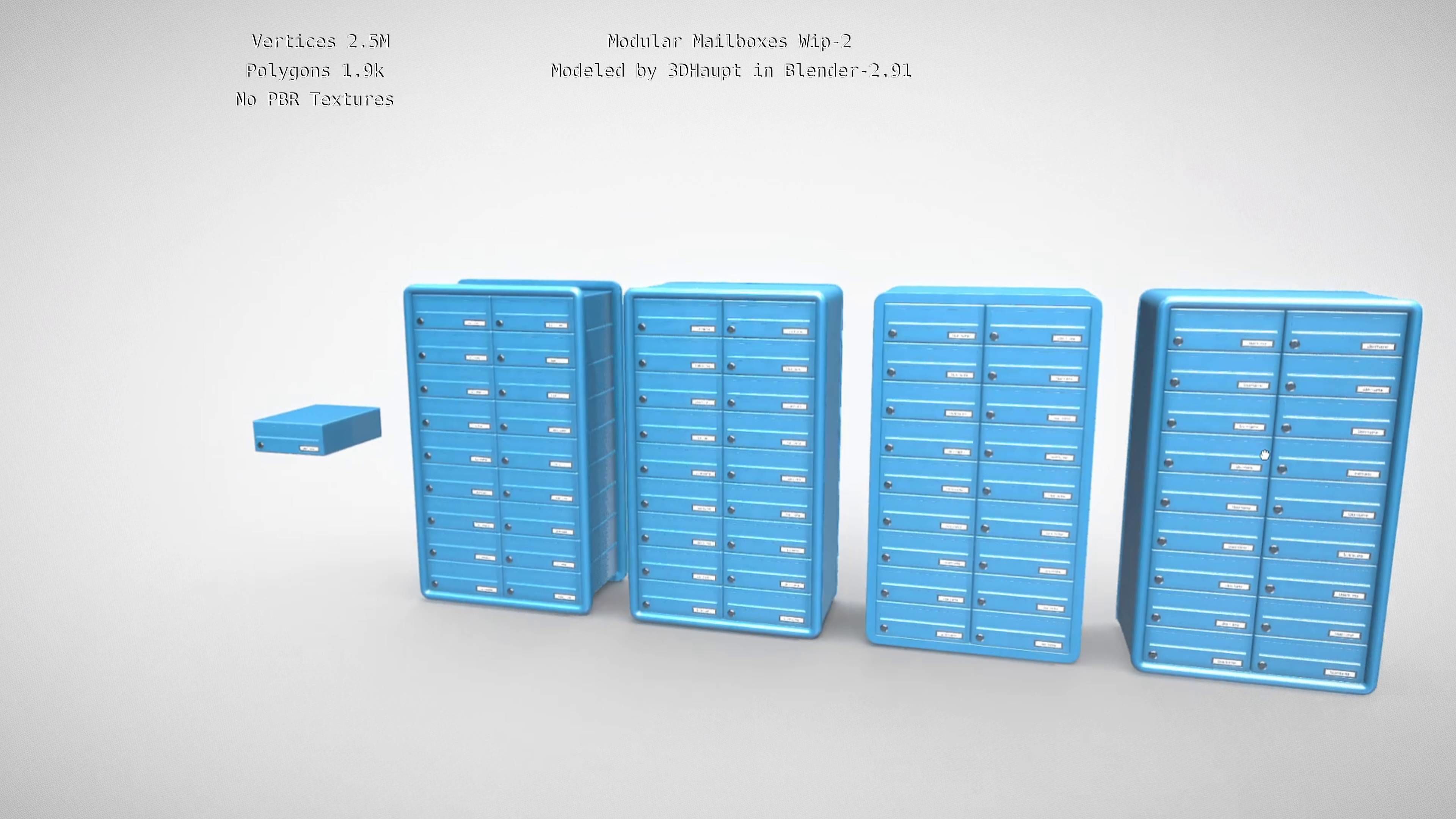 Modular Mailboxes Wip-2  3D model_10