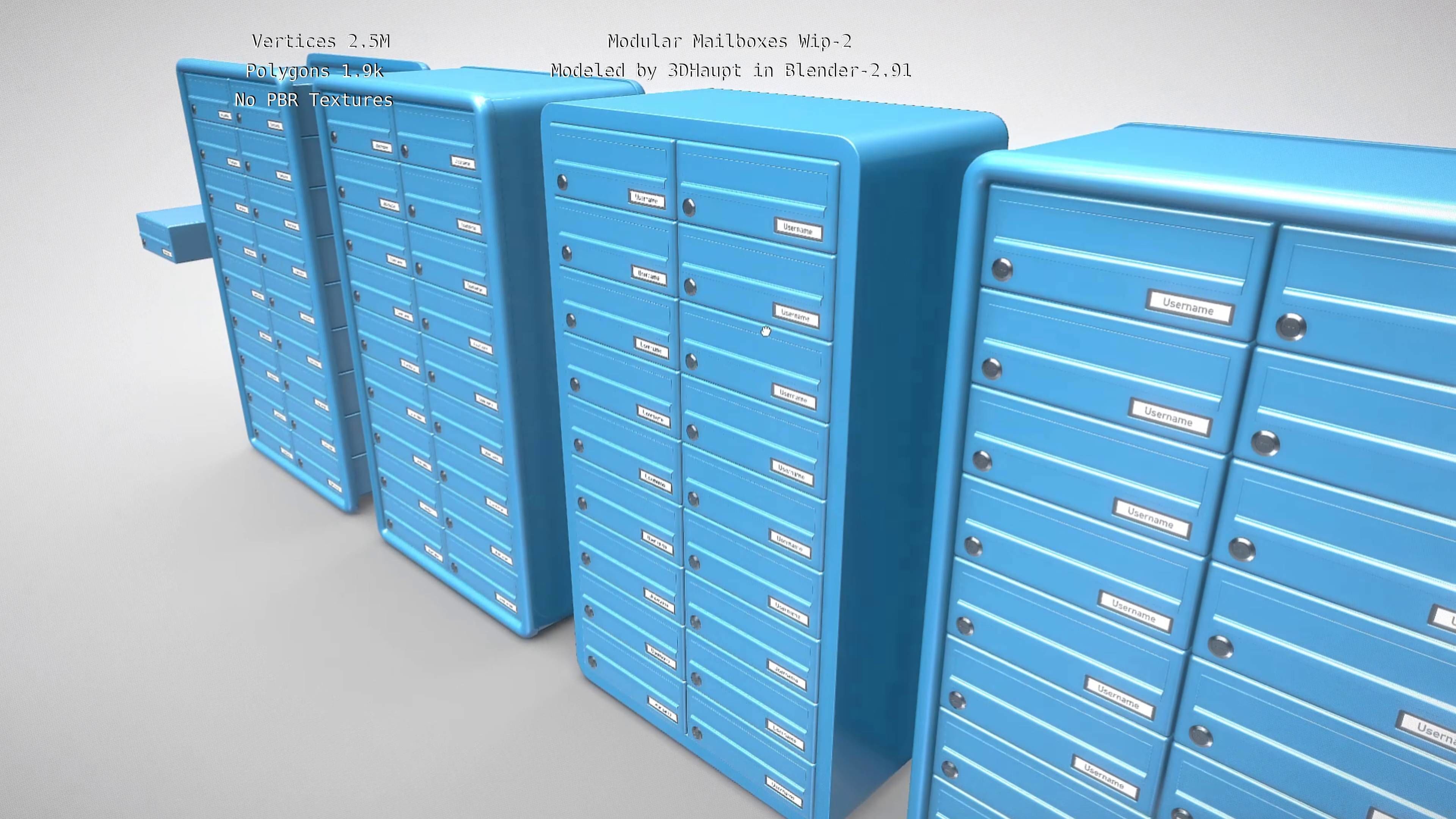 Modular Mailboxes Wip-2  3D model_16