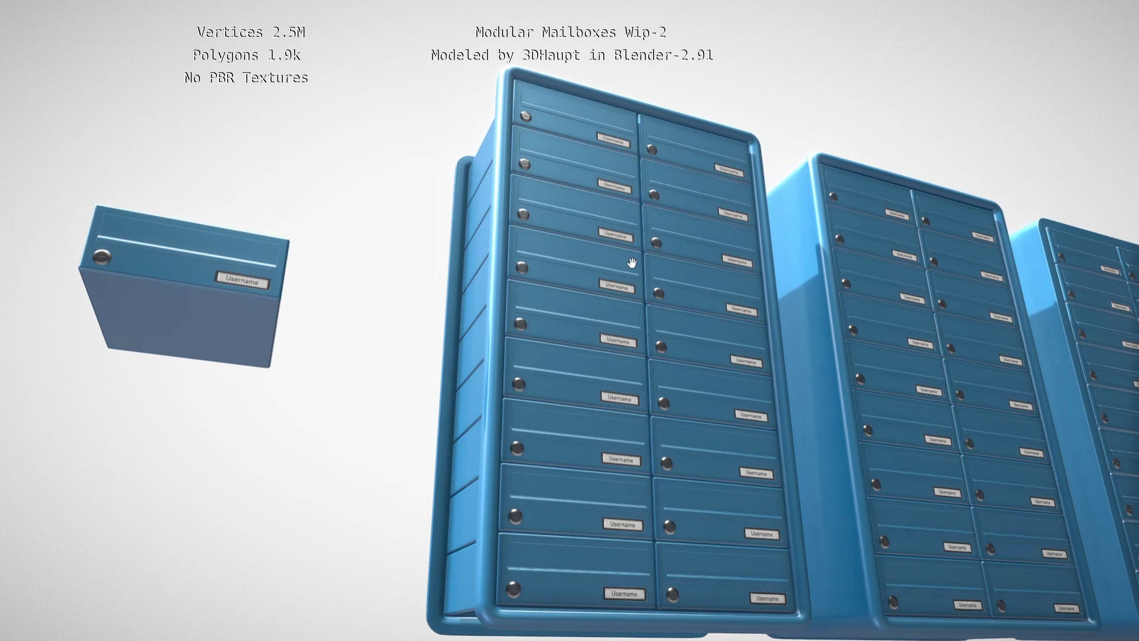 Modular Mailboxes Wip-2  3D model_45