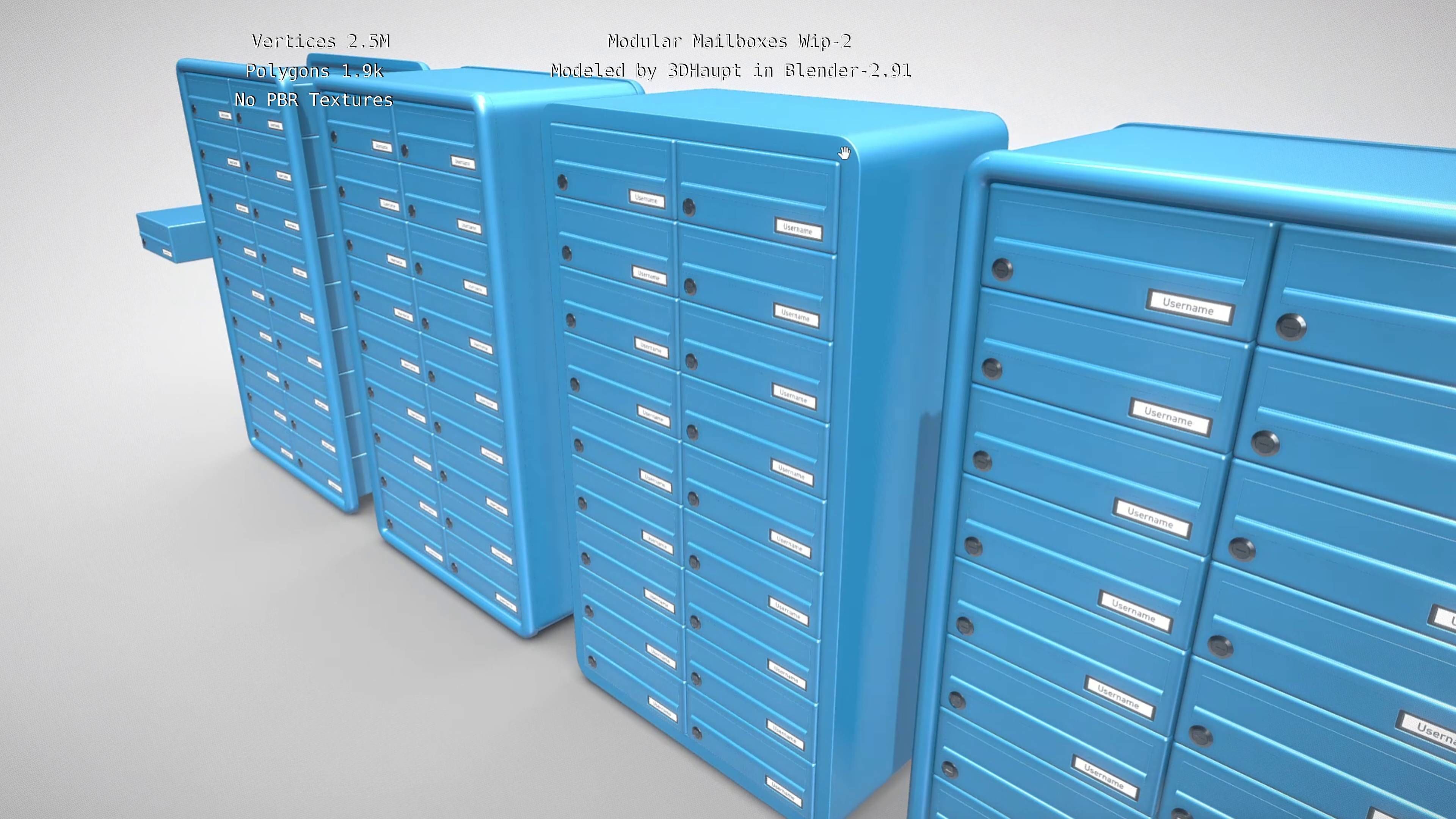 Modular Mailboxes Wip-2  3D model_4