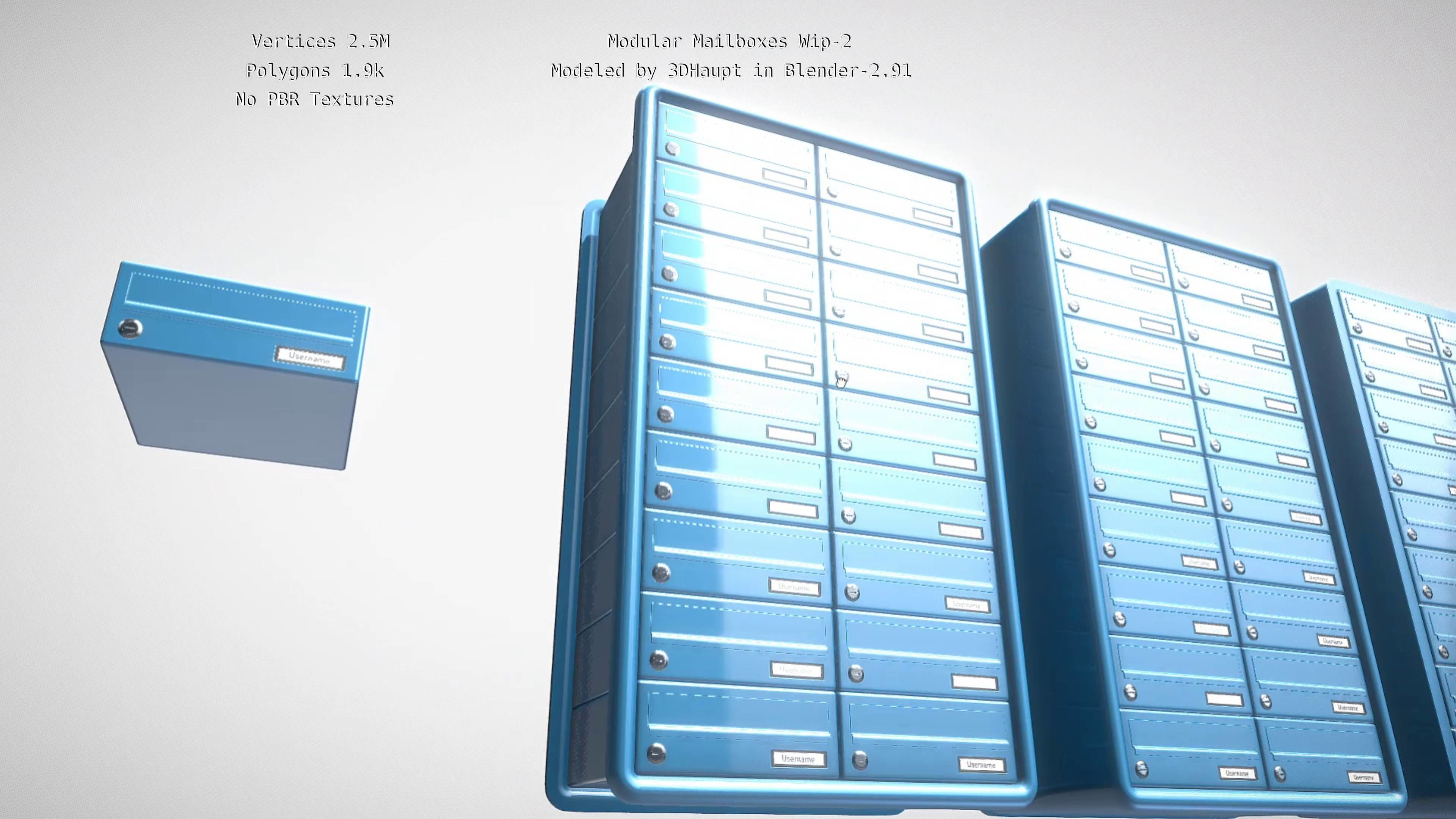 Modular Mailboxes Wip-2  3D model_21