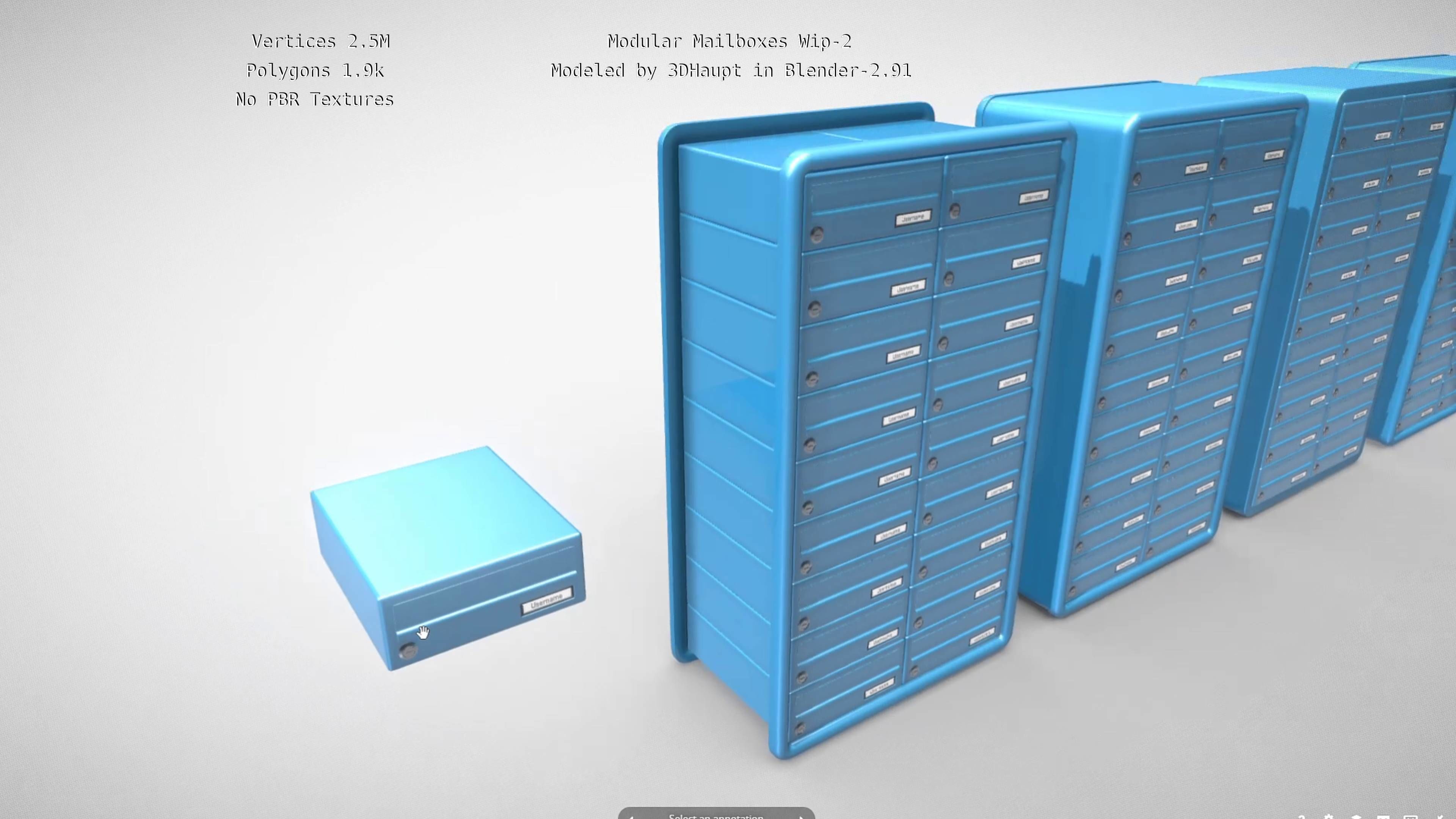 Modular Mailboxes Wip-2  3D model_11