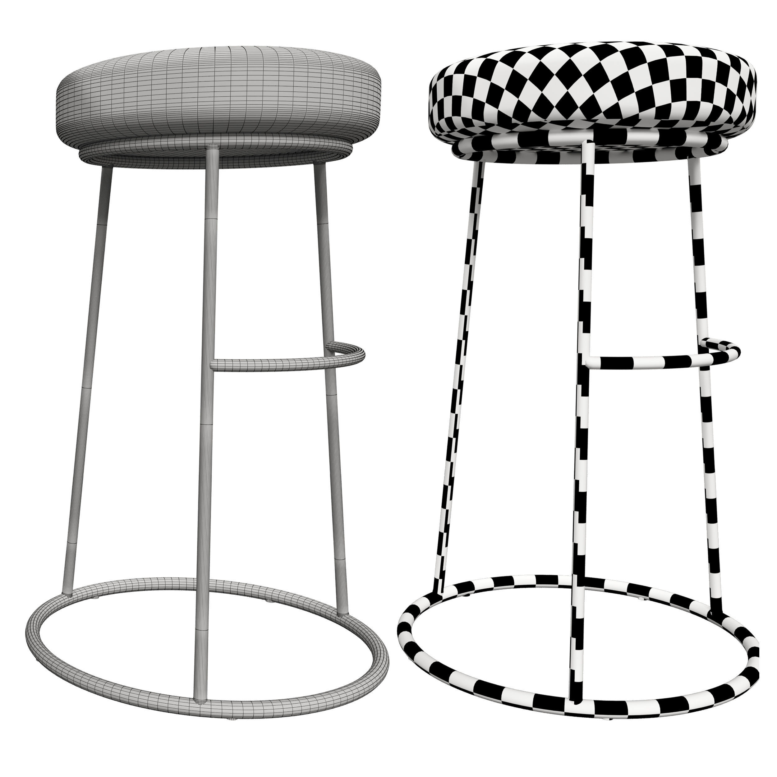 Atlantis Velvet Bar Stool Free 3D model_1