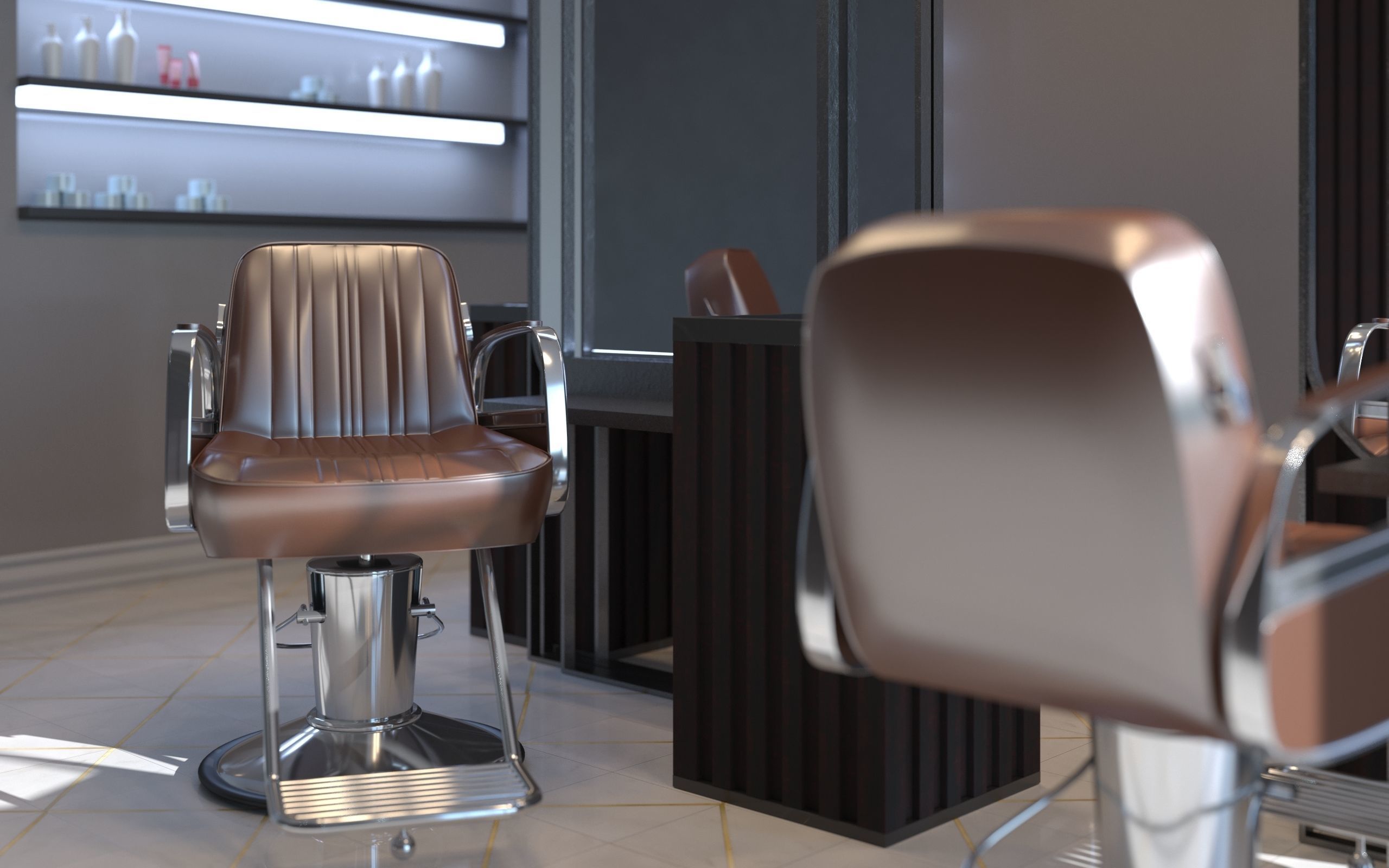 Barber Chair 3D model_8