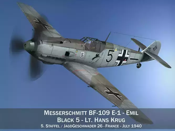 Messerschmitt - BF-109 E - Black 5 - JG26