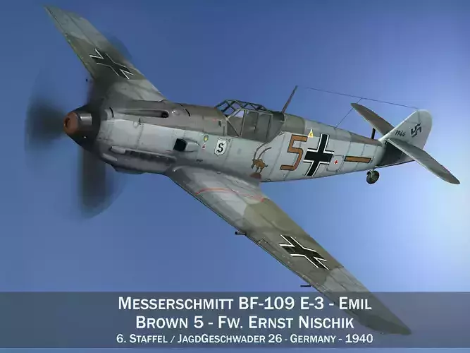 Messerschmitt - BF-109 E - Brown 5 
