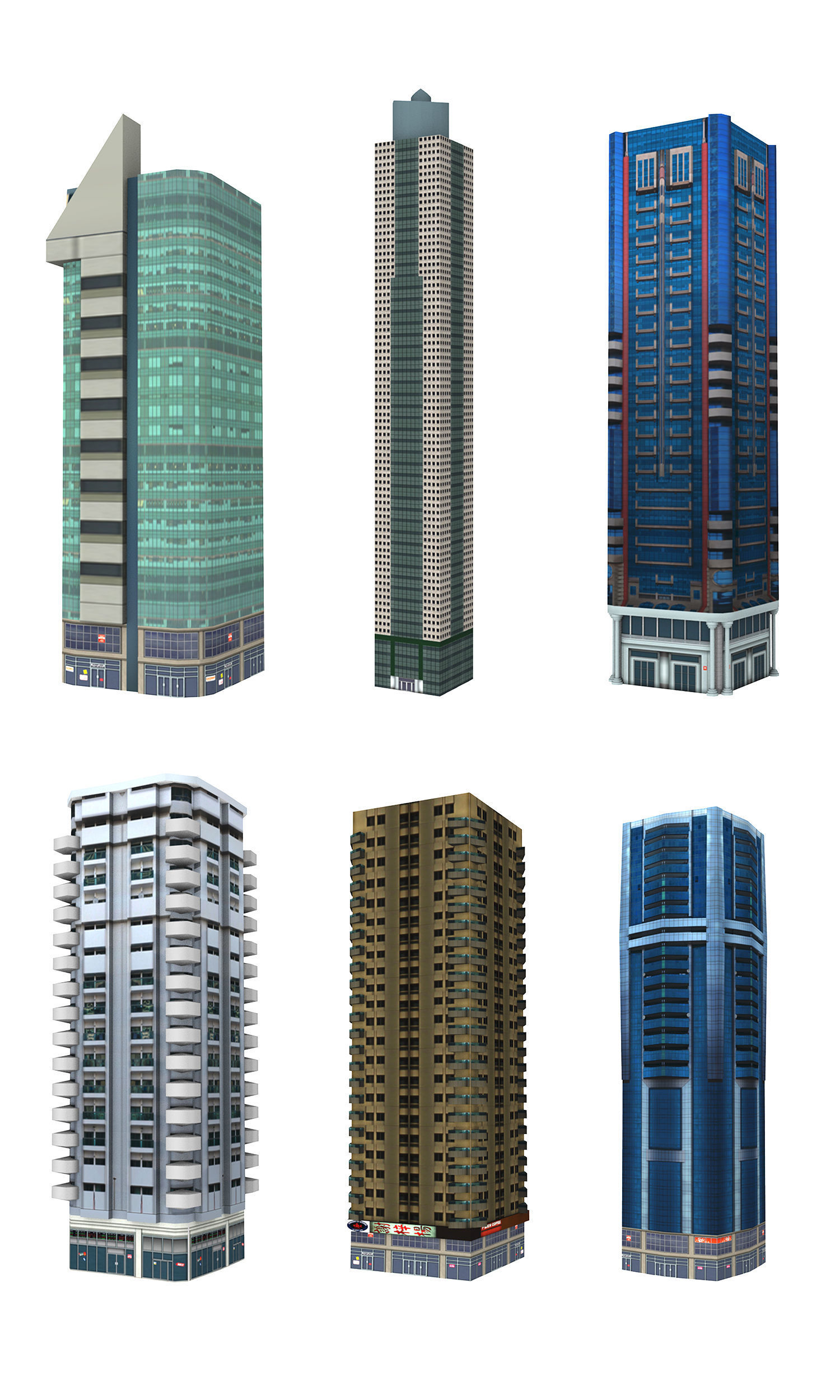 Dubai - Dubai Towers Building 3D Pack - Sheikh Zayed ST Low-poly 3D model_3