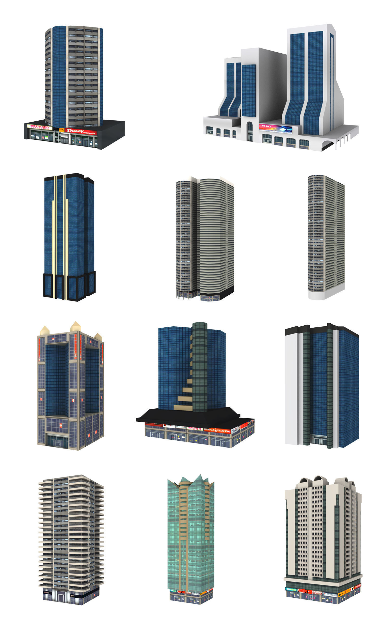 Dubai - Dubai Towers Building 3D Pack - Sheikh Zayed ST Low-poly 3D model_1