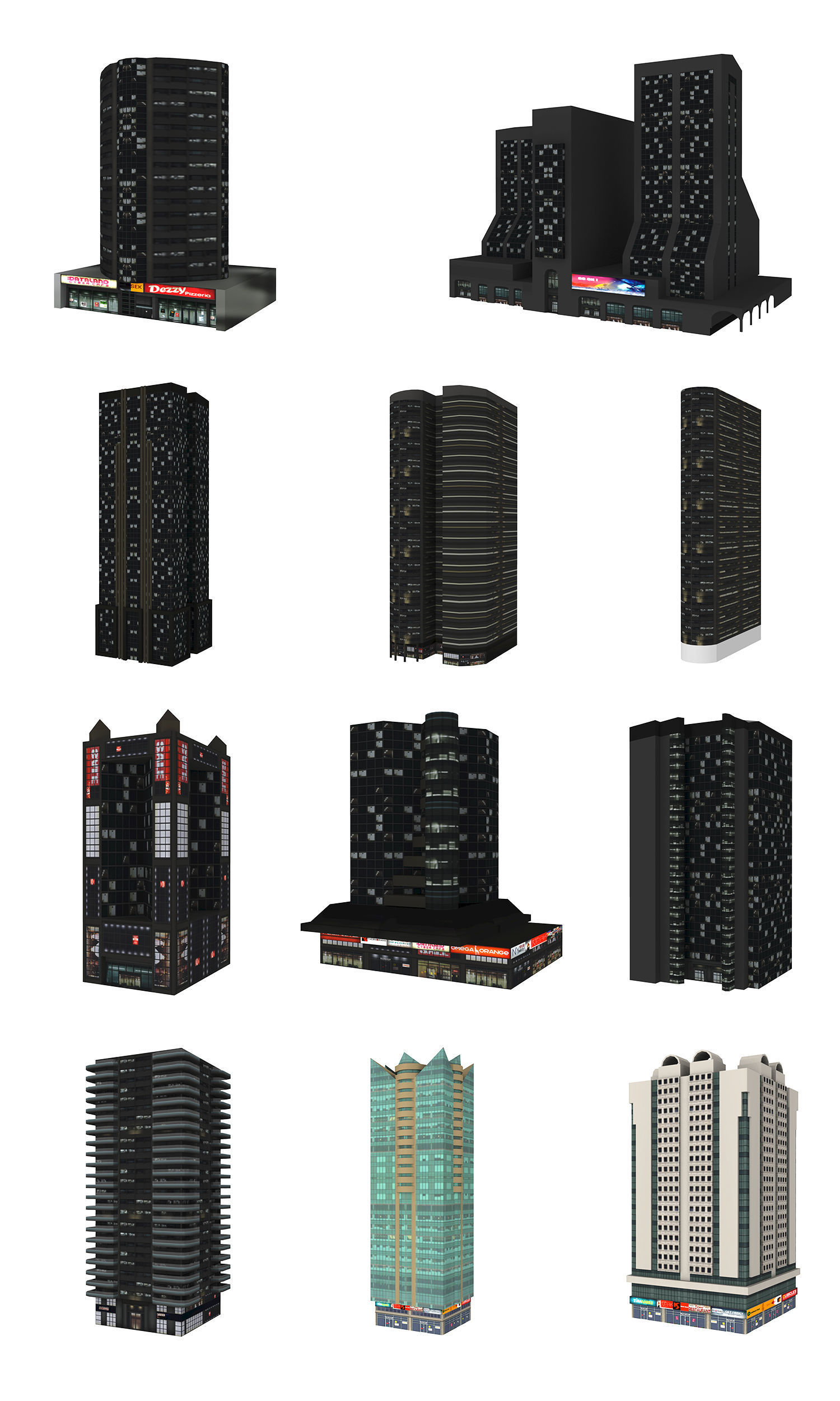 Dubai - Dubai Towers Building 3D Pack - Sheikh Zayed ST Low-poly 3D model_5