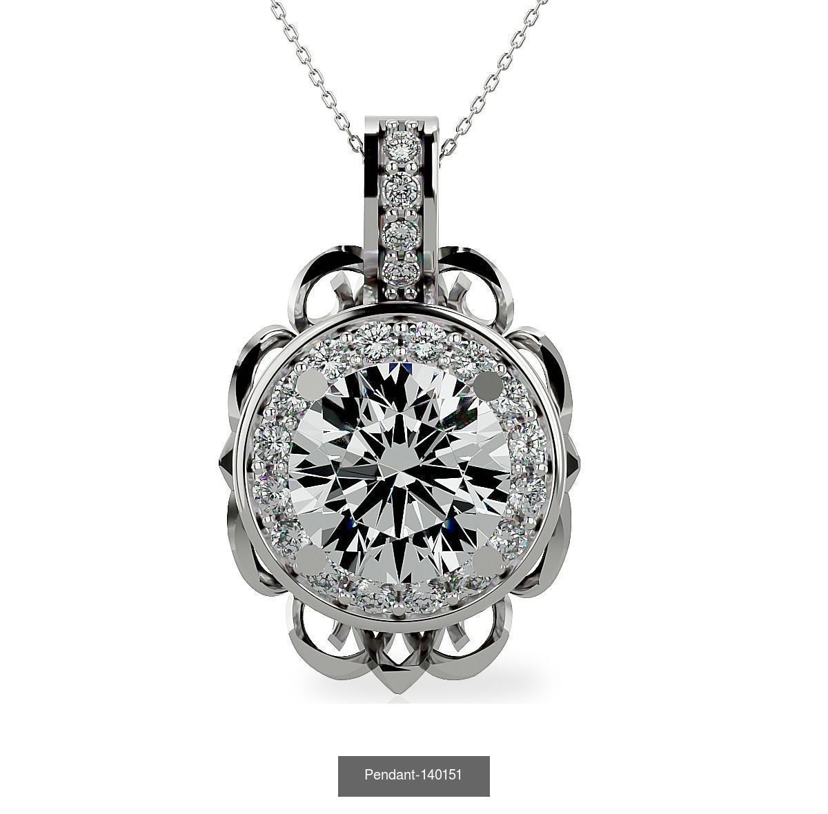 13 Solitaire Pendant 3dm details 3D Model Collection_7