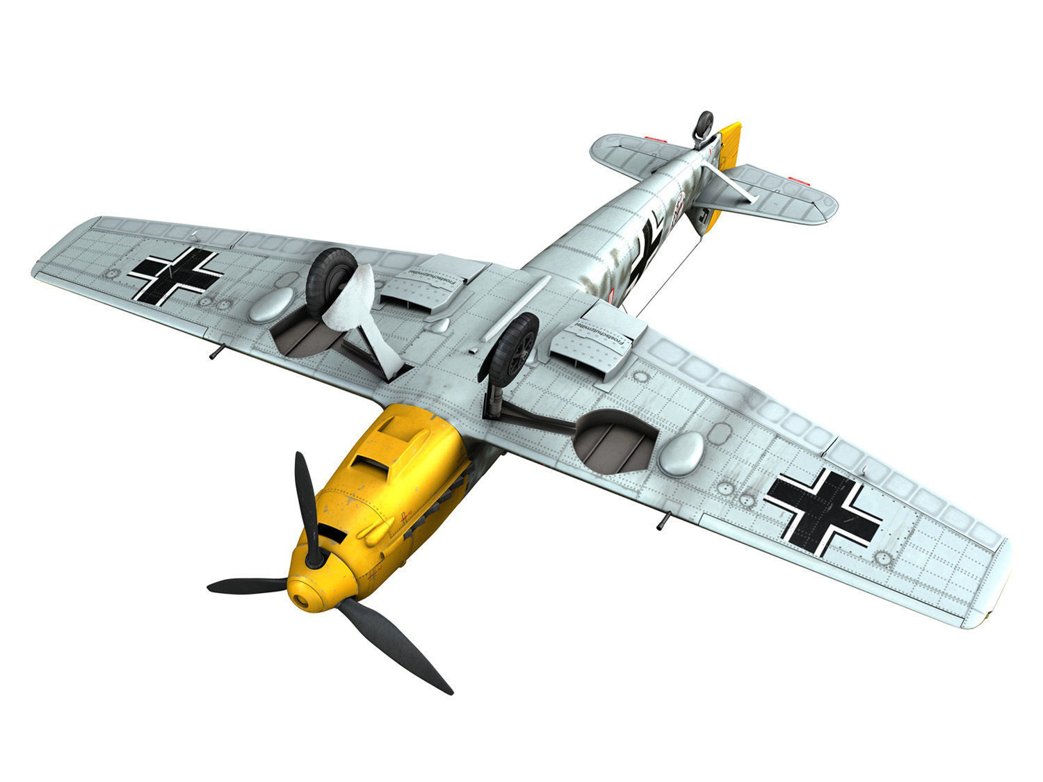 Messerschmitt - BF-109 E - White 1  3D model_17