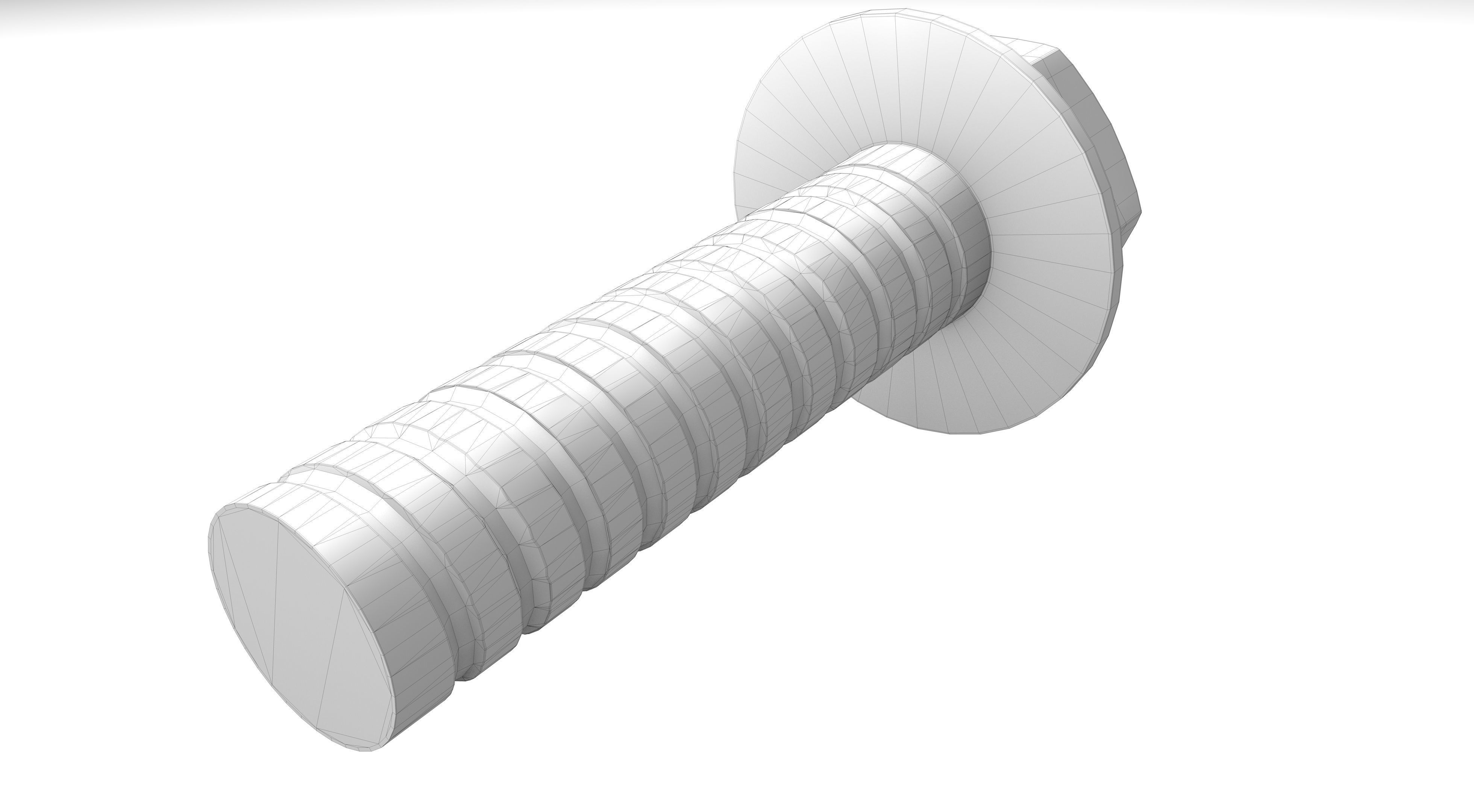 Hex Bolt Low-poly 3D model_10
