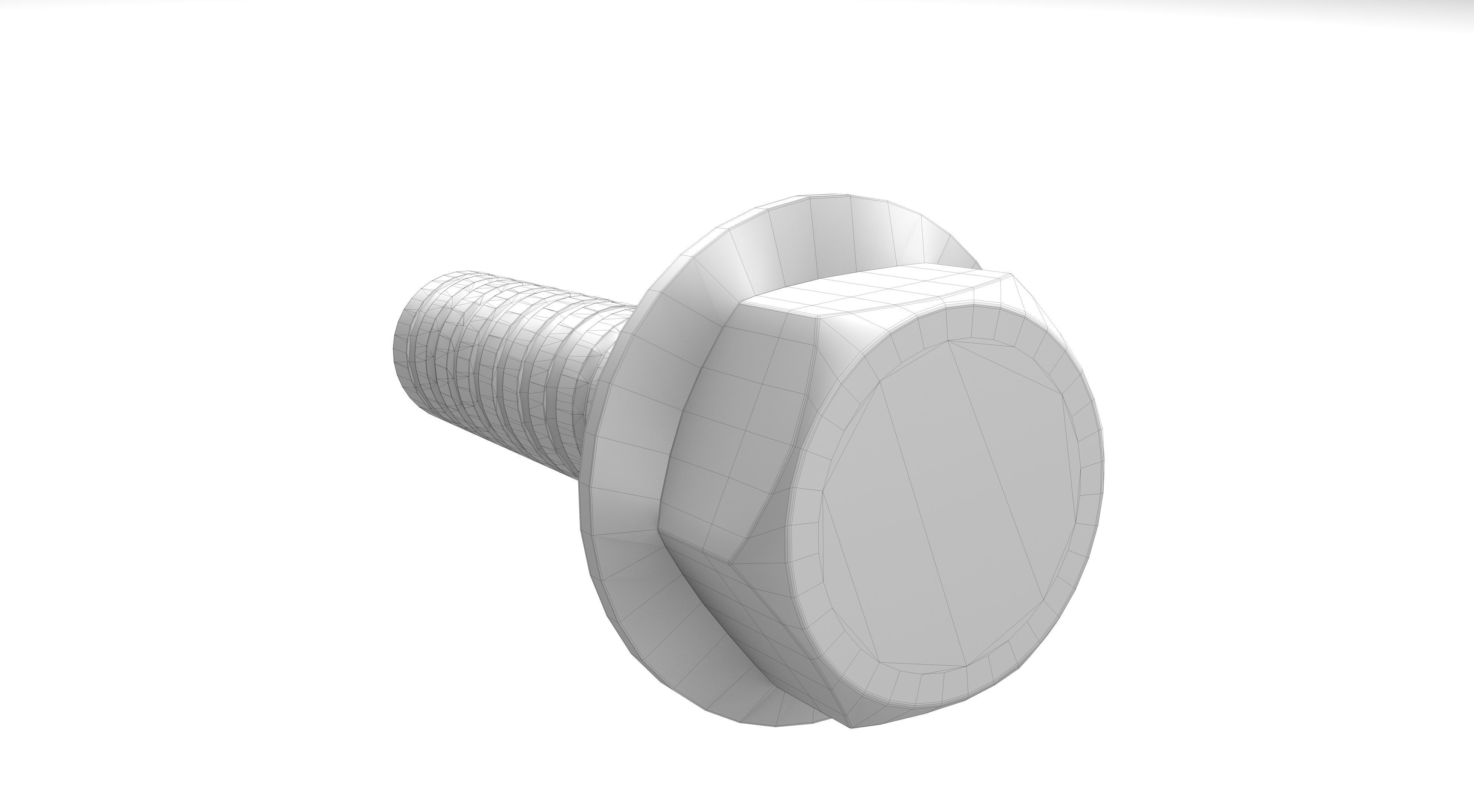 Hex Bolt Low-poly 3D model_6