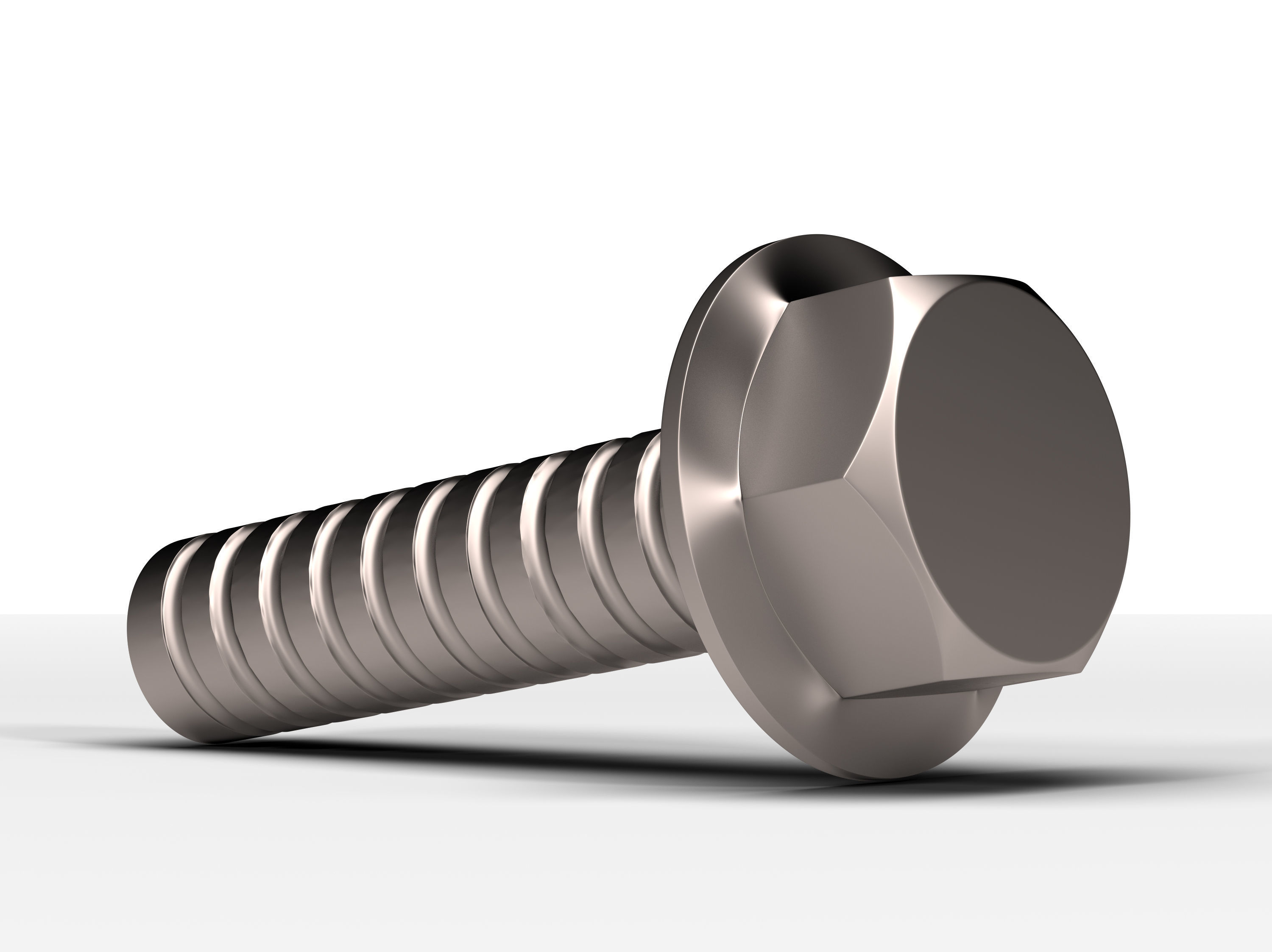 Hex Bolt Low-poly 3D model_1