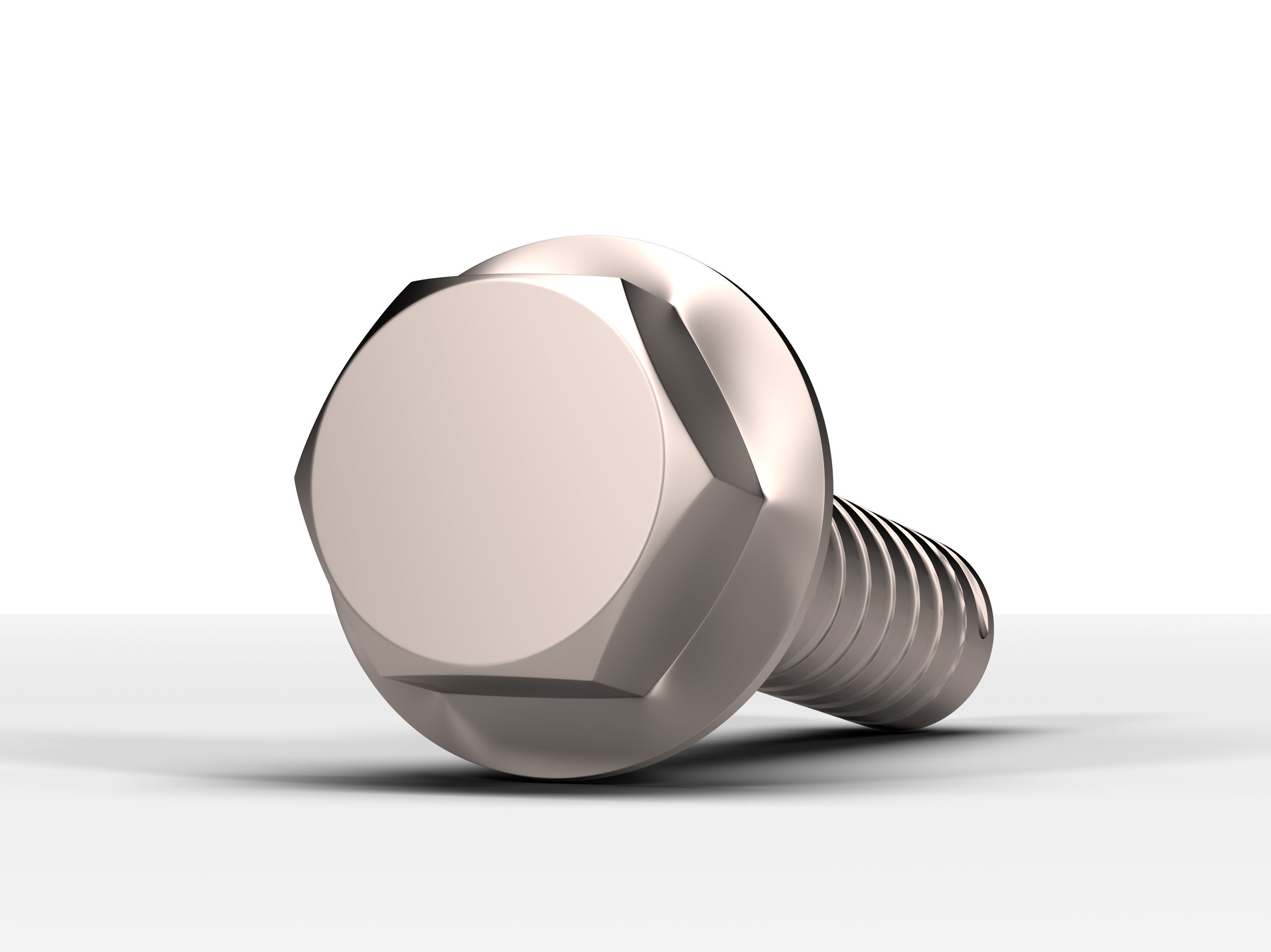 Hex Bolt Low-poly 3D model_2