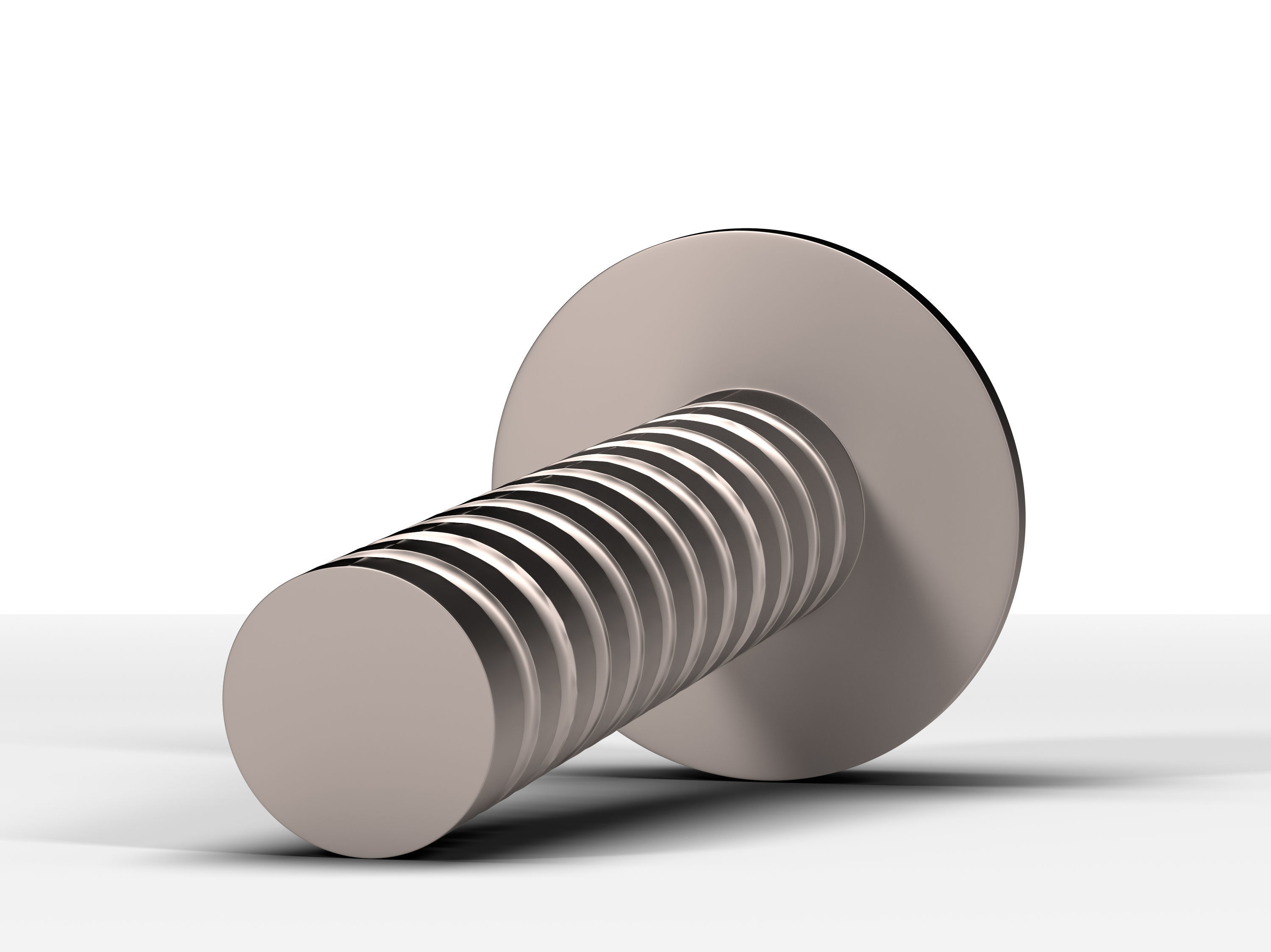 Hex Bolt Low-poly 3D model_4
