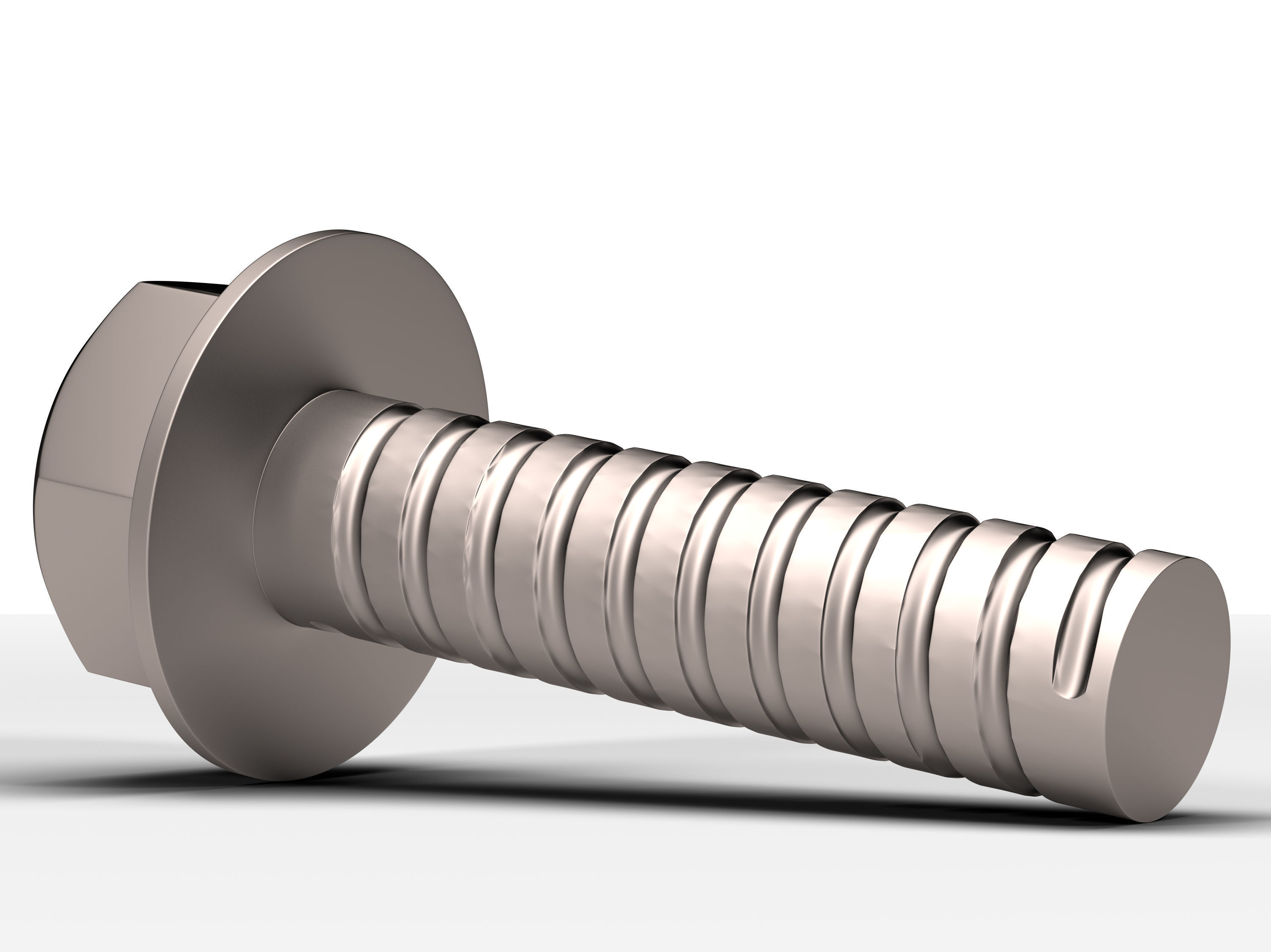 Hex Bolt Low-poly 3D model_3