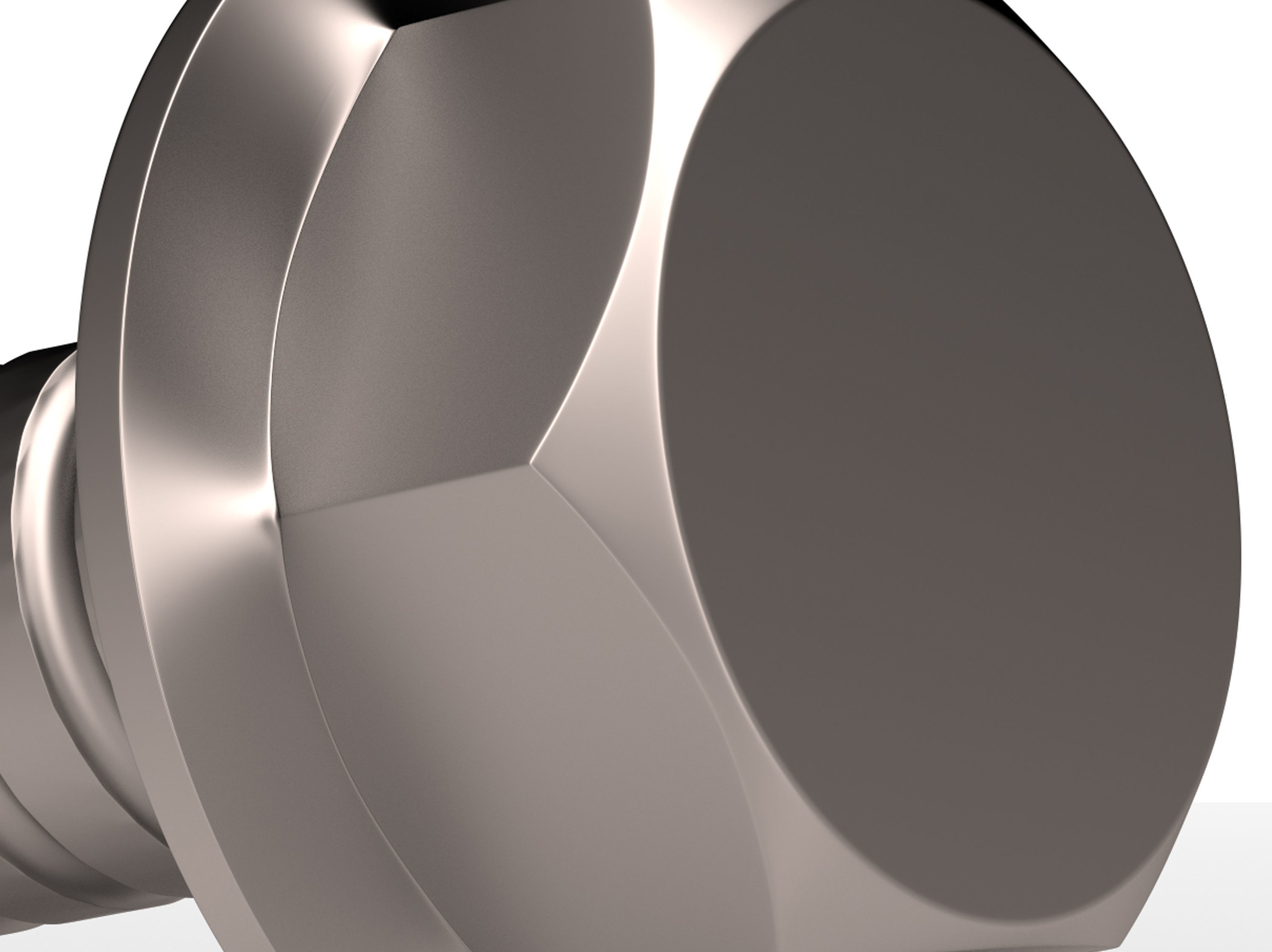 Hex Bolt Low-poly 3D model_5