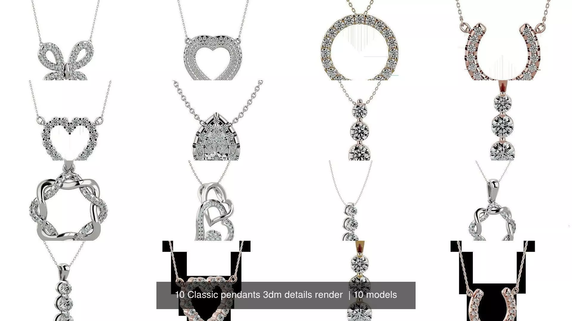 10 Classic pendants 3dm details render  3D Model Collection_0