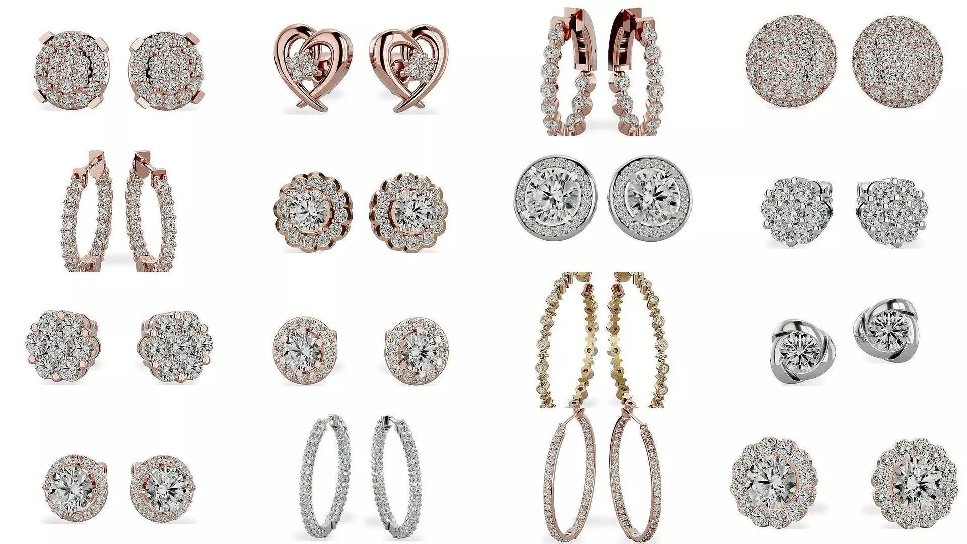 35 Earrings 3dm render details 3D Model Collection_0